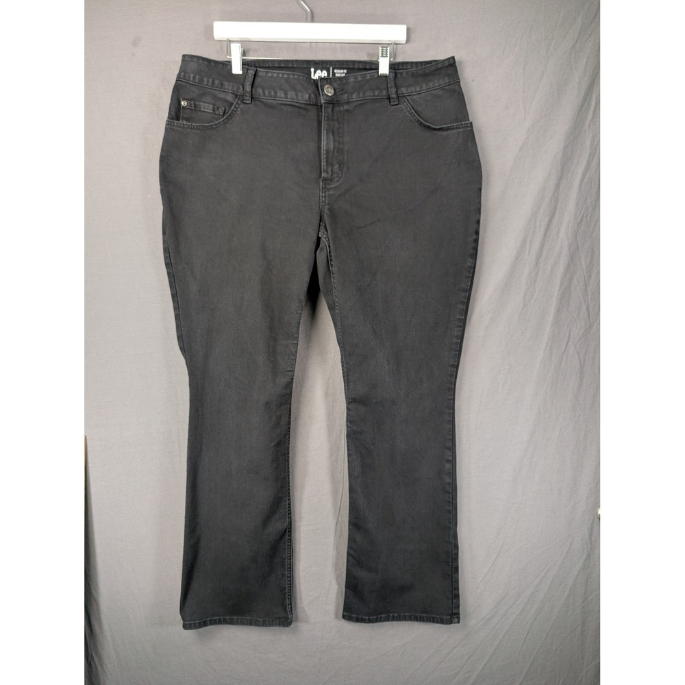 Lee Regular Fit Bootcut Jeans Black Denim‎ Womens 20W Medium